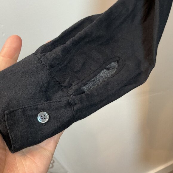 JAMES PERSE Black Long Sleeve Linen Blend Henley Dress Size 0 - Picture 3 of 6